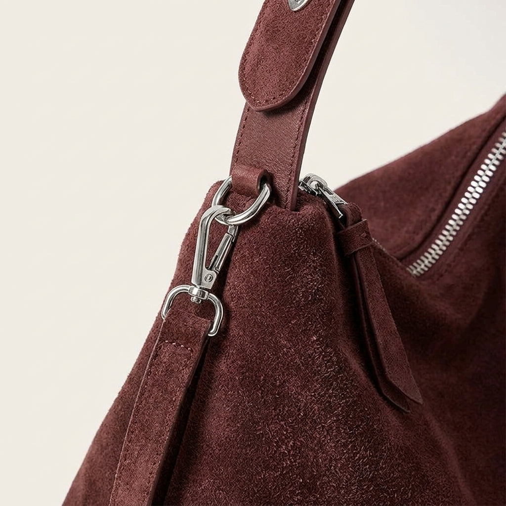 Detalhe do produto Large Suede Shoulder Bag for Work