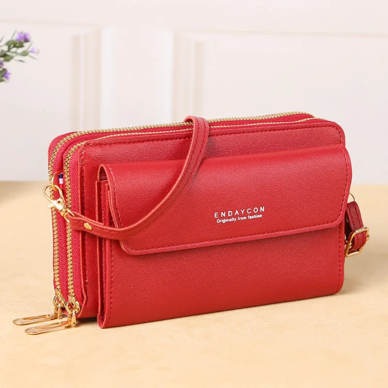 Double Zipper Crossbody Phone Bag