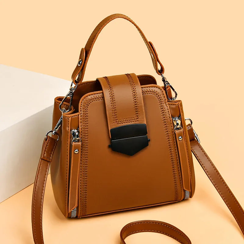 Stella Large Capacity Leather Crossbody Bag