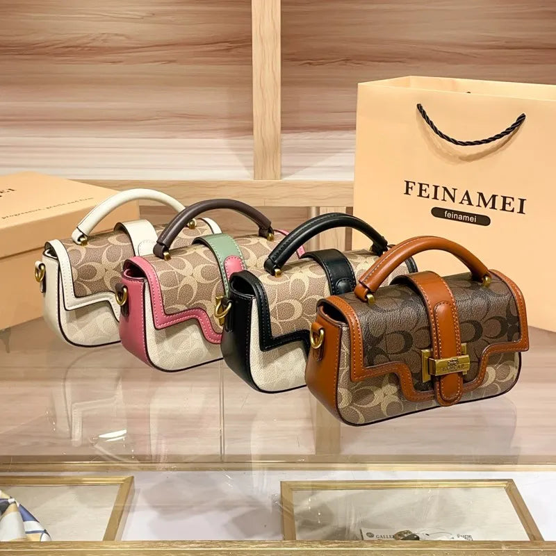 Contrasting Color Shoulder Bag