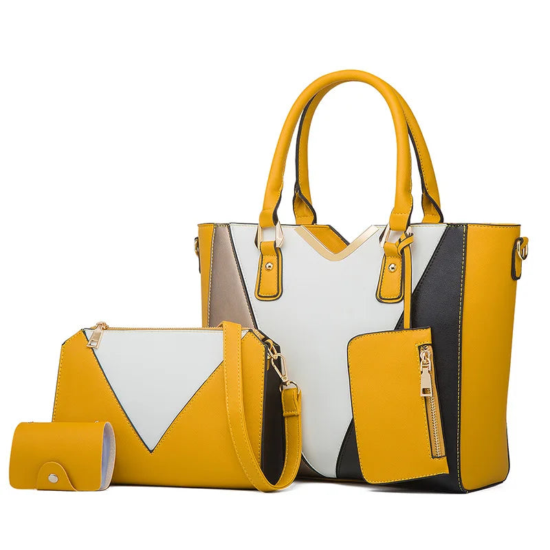 Luxury Designer 4-Piece Large Capacity Tote & Crossbody Bag Set