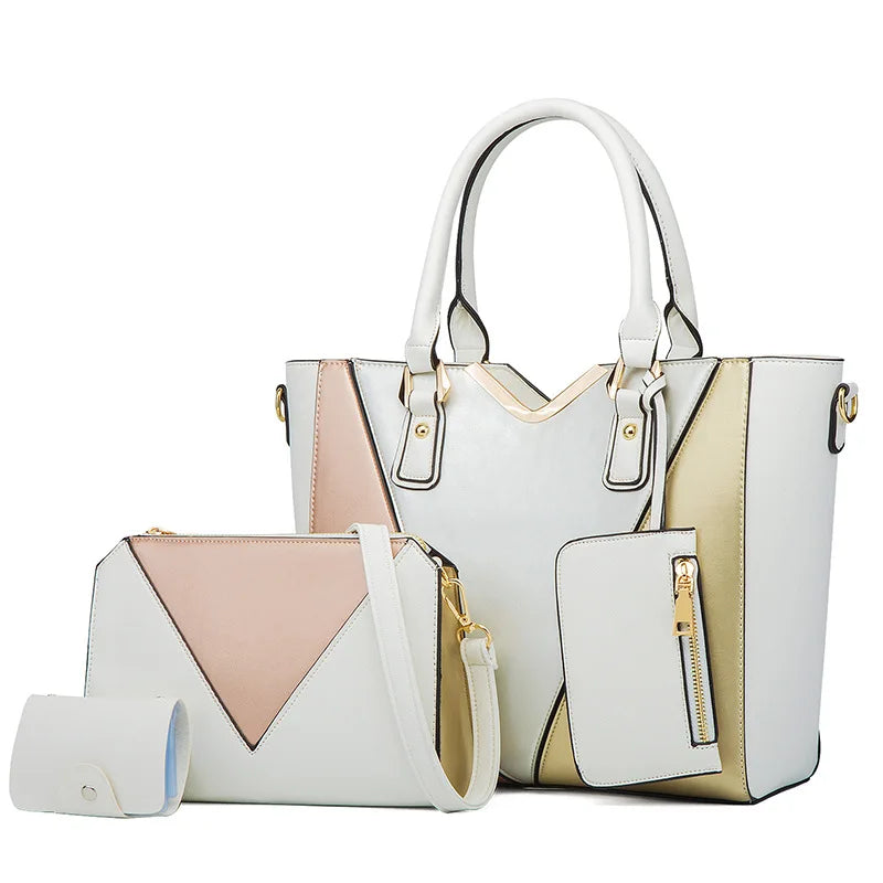 Luxury Designer 4-Piece Large Capacity Tote & Crossbody Bag Set