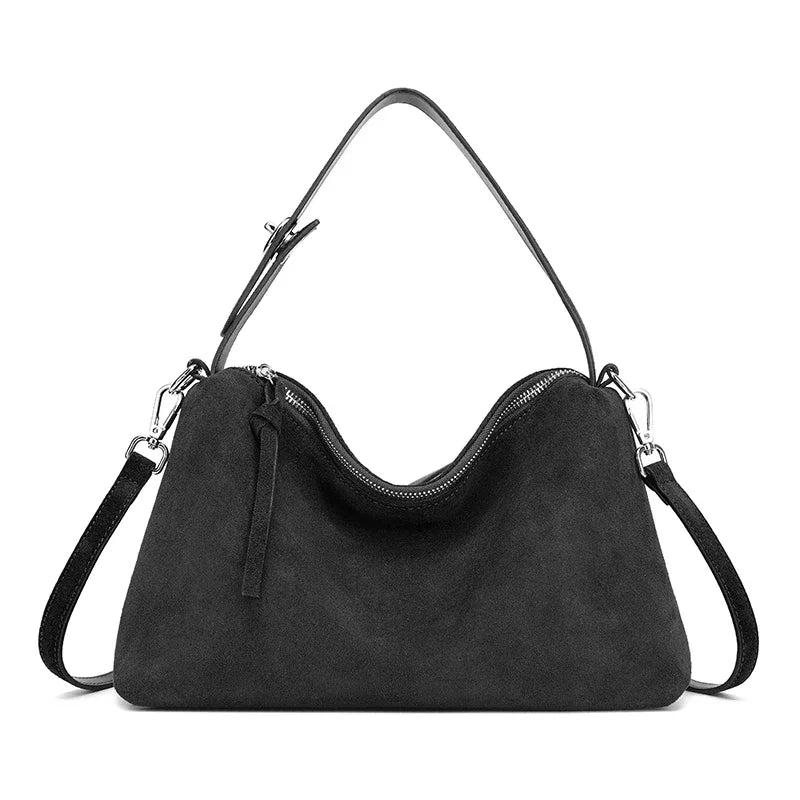 Large Suede Shoulder Bag for Work