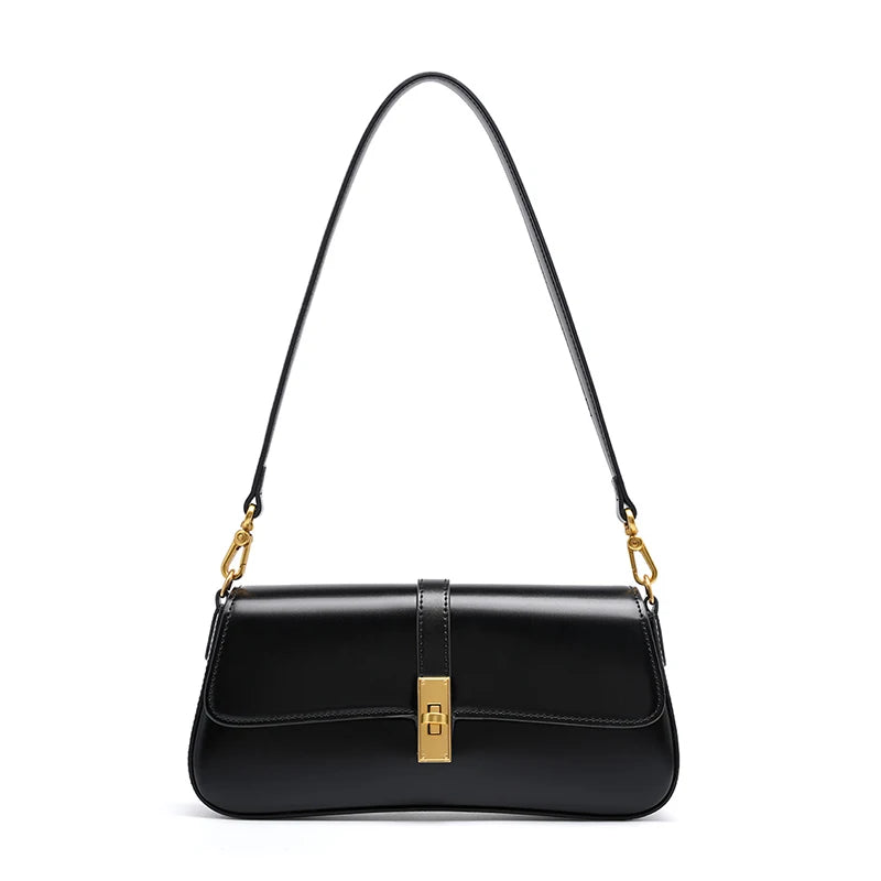 Audrey Genuine Leather Baguette Bag
