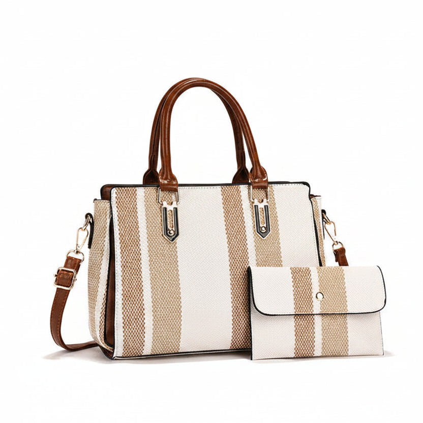 Premium Retro Striped Large Capacity Crossbody Combination Bag