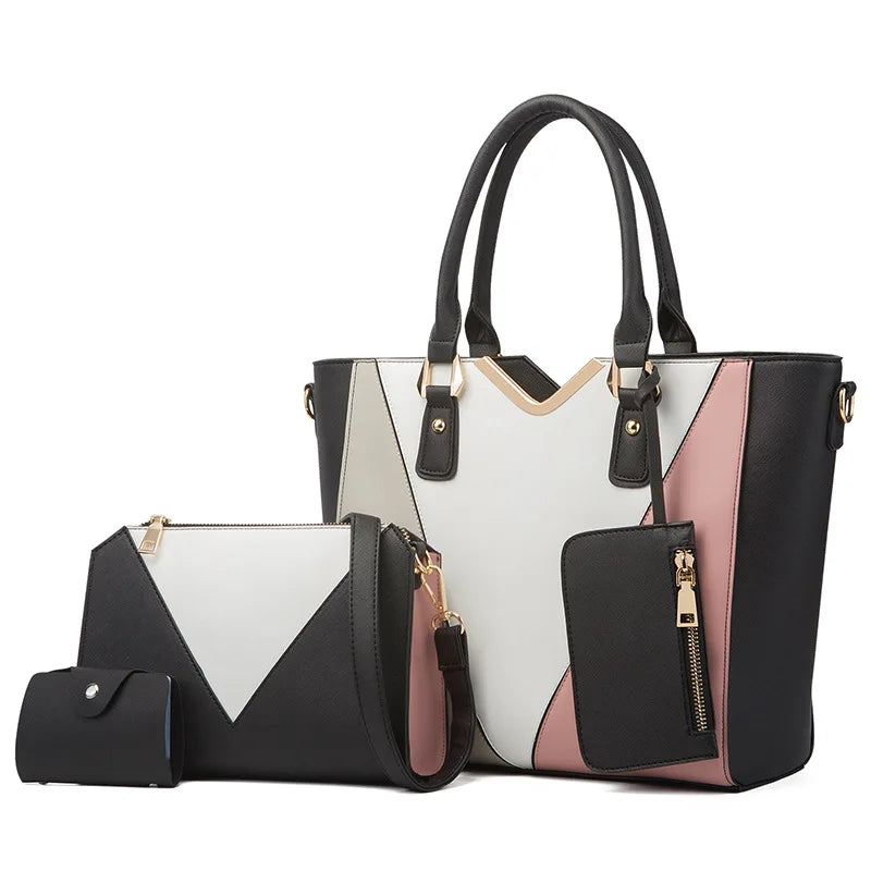 Luxury Designer 4-Piece Large Capacity Tote & Crossbody Bag Set