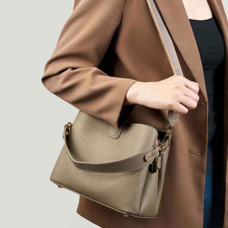 Aurora Genuine Leather Large Shoulder Bag