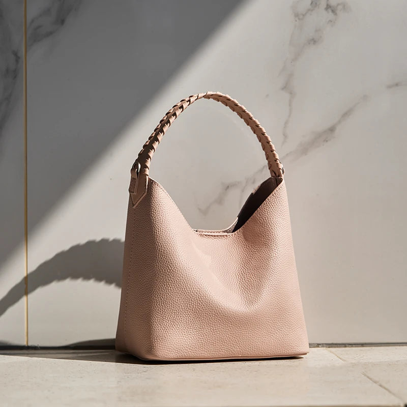 BURMINSA Slouchy Genuine Leather Hobo Bag