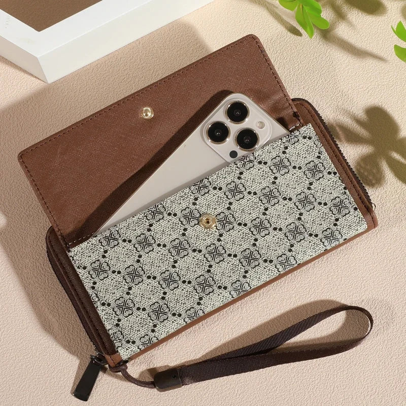 Executive Classic Double-Layer Long Wristlet Wallet