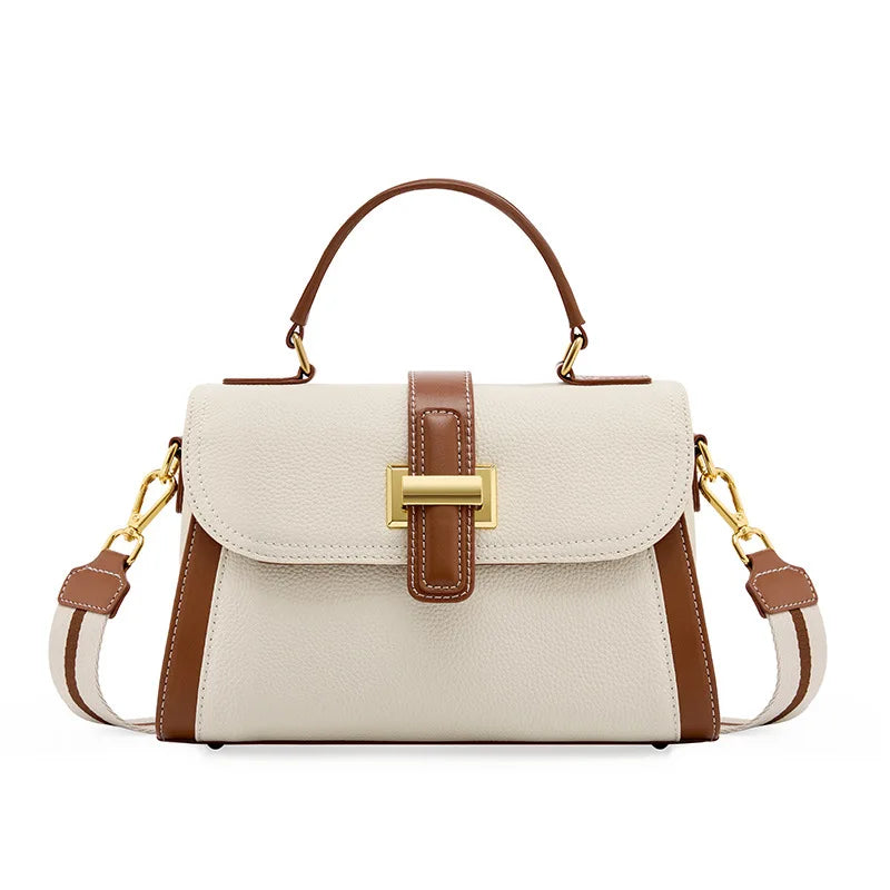Genuine Leather Square Crossbody Bag