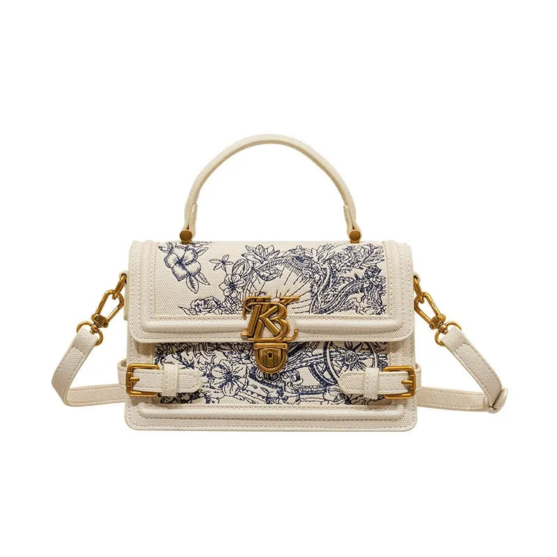 Embroidered Square Crossbody Bag