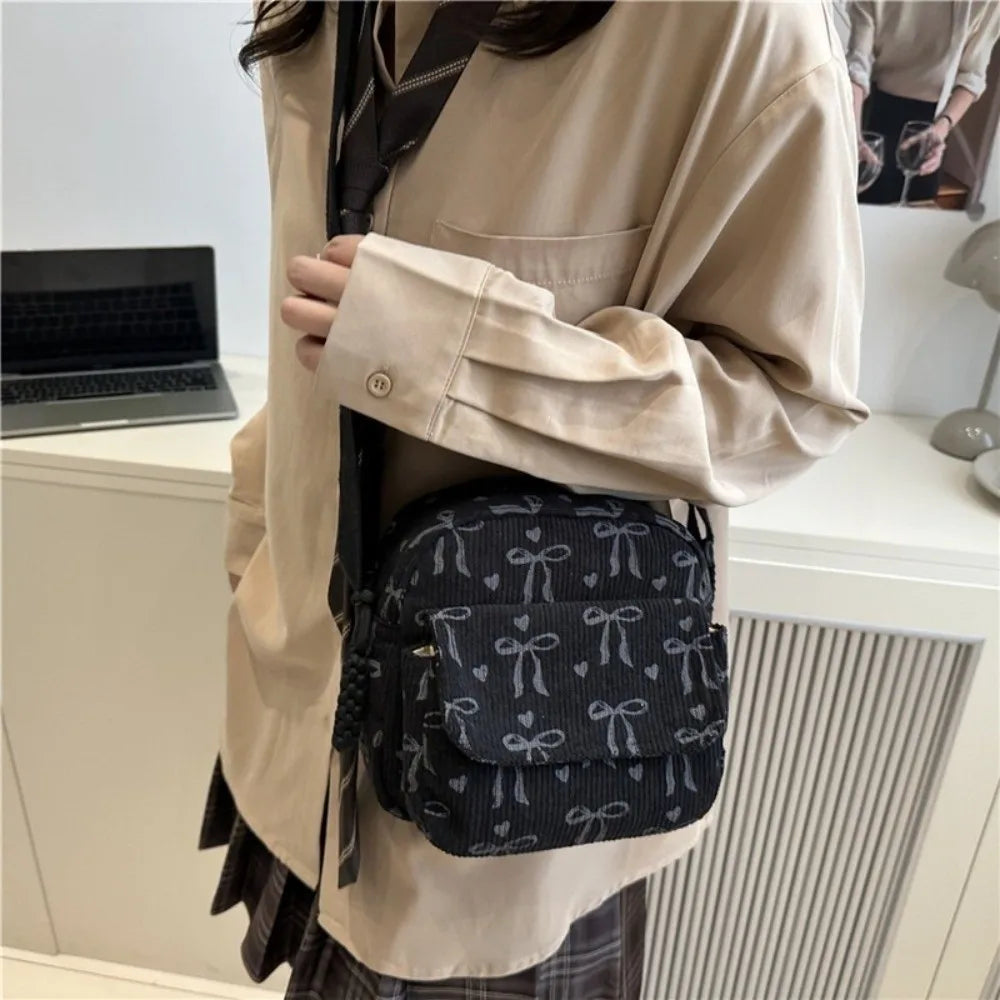 Corduroy Crossbody Shoulder Bag