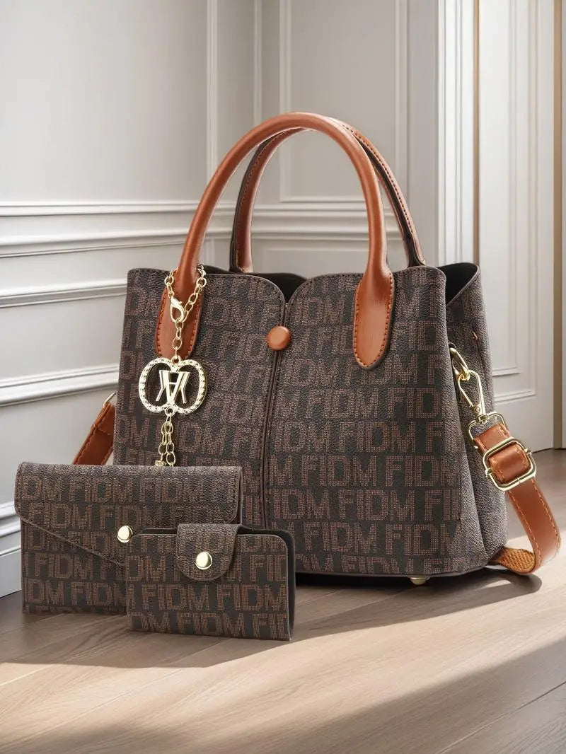 Elegant Luxury Printed 3-Piece Versatile Handbag Set
