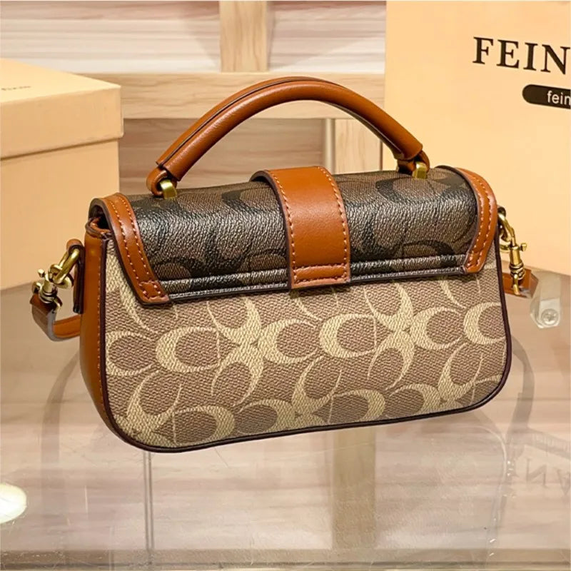 Contrasting Color Shoulder Bag