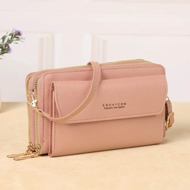 Double Zipper Crossbody Phone Bag