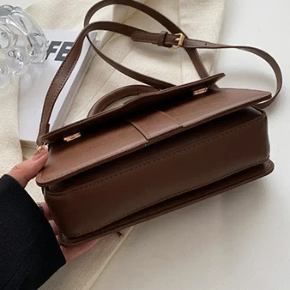Vintage PU Leather Crossbody Bag