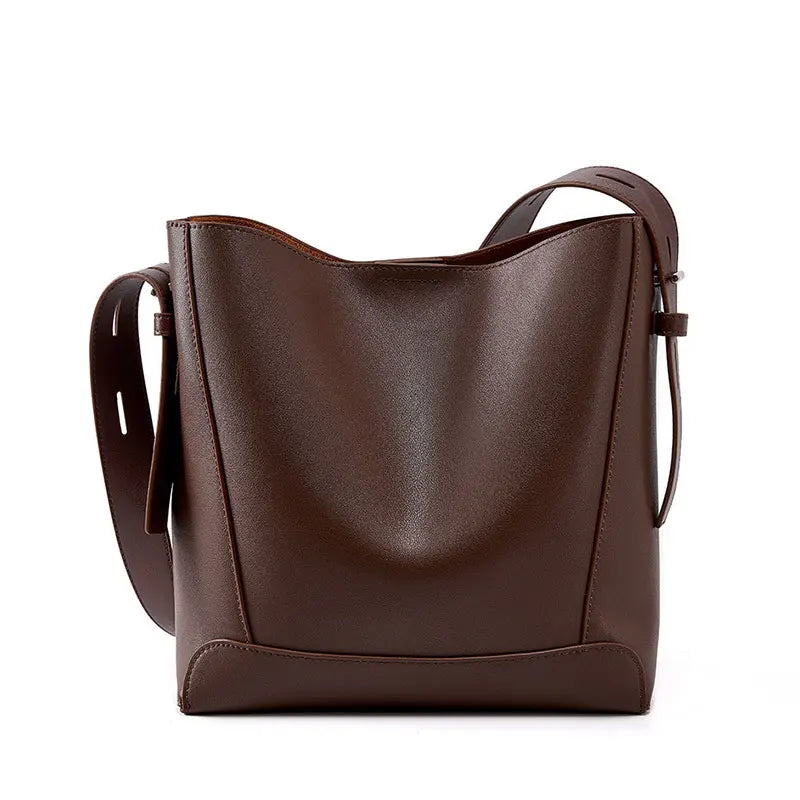 Mia Genuine Leather Bucket Bag