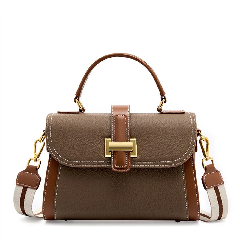 Genuine Leather Square Crossbody Bag