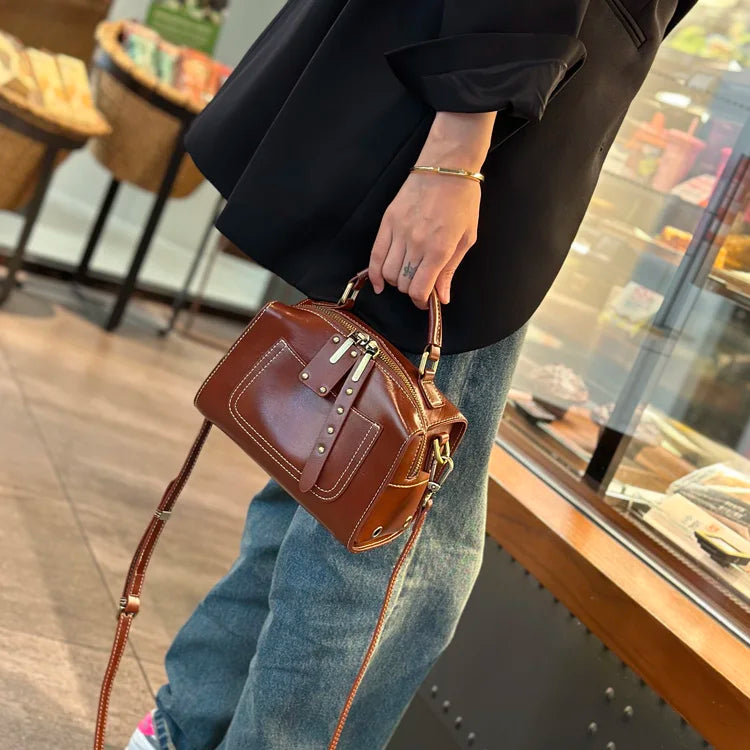 Retro Leather Crossbody Bag
