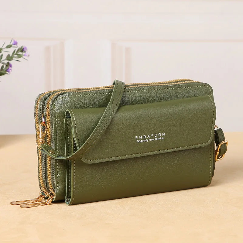 Double Zipper Crossbody Phone Bag