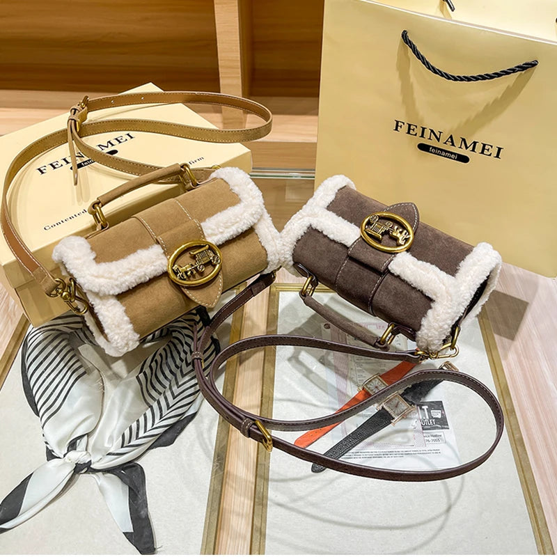 Plush Square Crossbody Bag Luxury