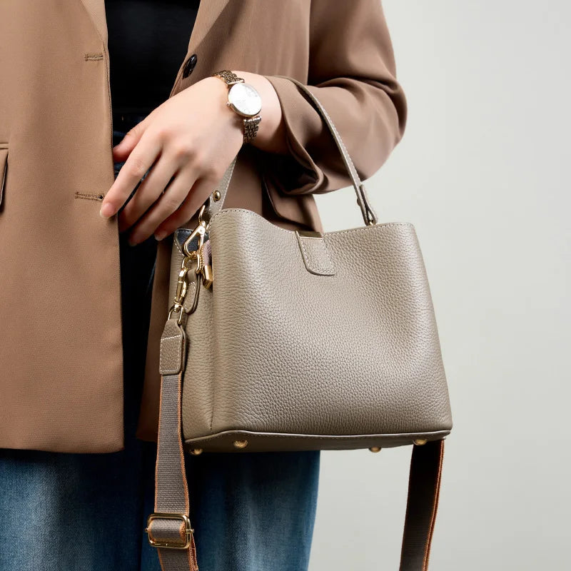 Aurora Genuine Leather Large Shoulder Bag