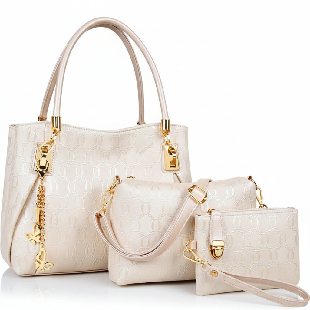 Elegant Vintage Leather 3-Piece Large Capacity Crossbody & Shoulder Bag Set