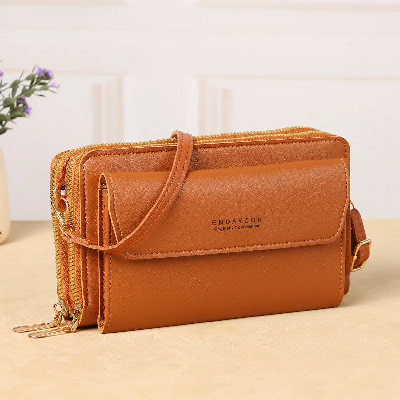 Double Zipper Crossbody Phone Bag