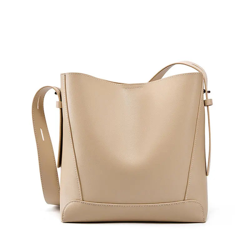 Mia Genuine Leather Bucket Bag