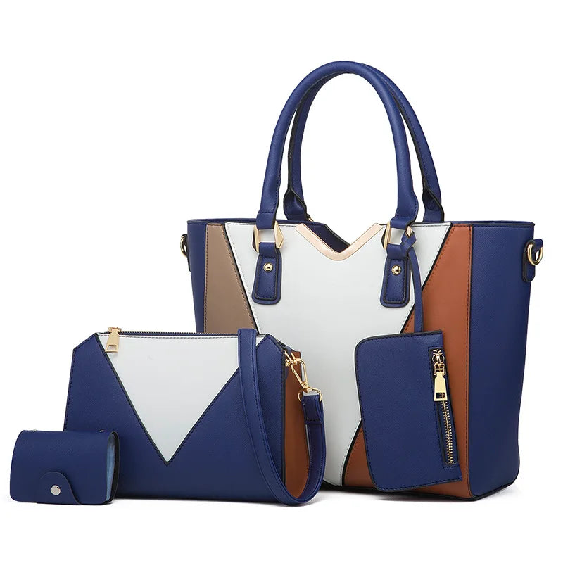 Luxury Designer 4-Piece Large Capacity Tote & Crossbody Bag Set
