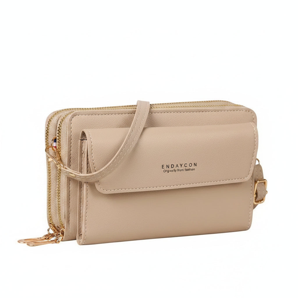 Double Zipper Crossbody Phone Bag