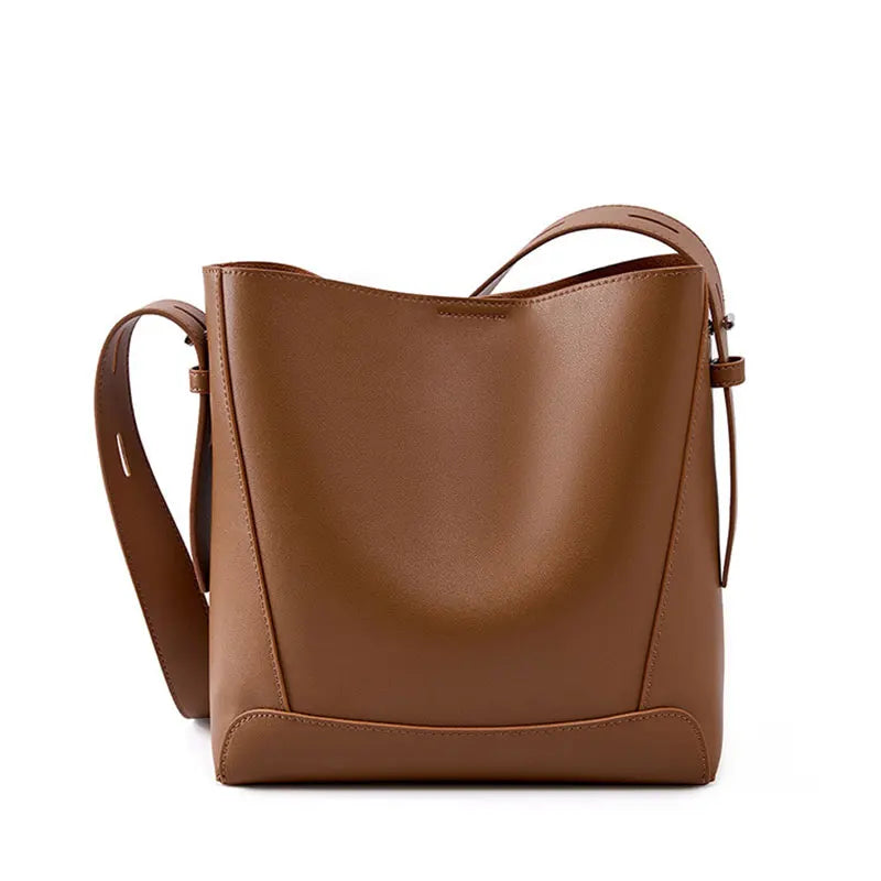 Mia Genuine Leather Bucket Bag