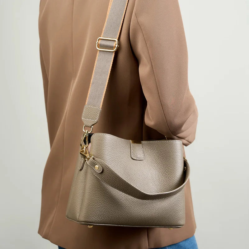 Aurora Genuine Leather Large Shoulder Bag
