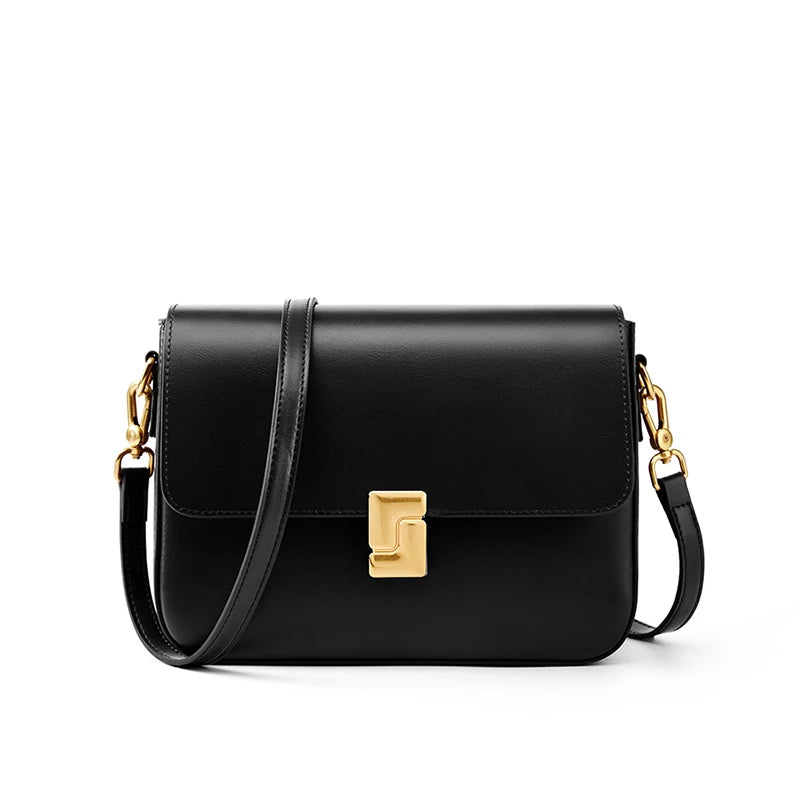 Ruby Genuine Leather Square Crossbody Bag
