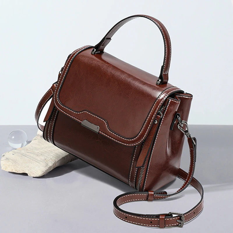 Luna Vintage Genuine Leather Tote Bag