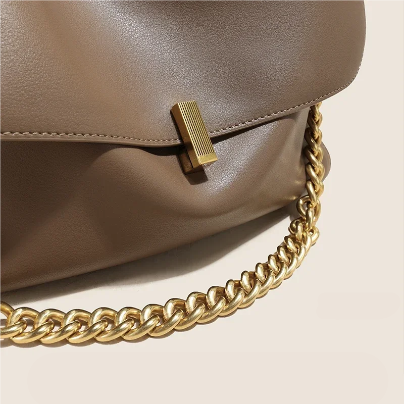 Leather Chain Tote Bag