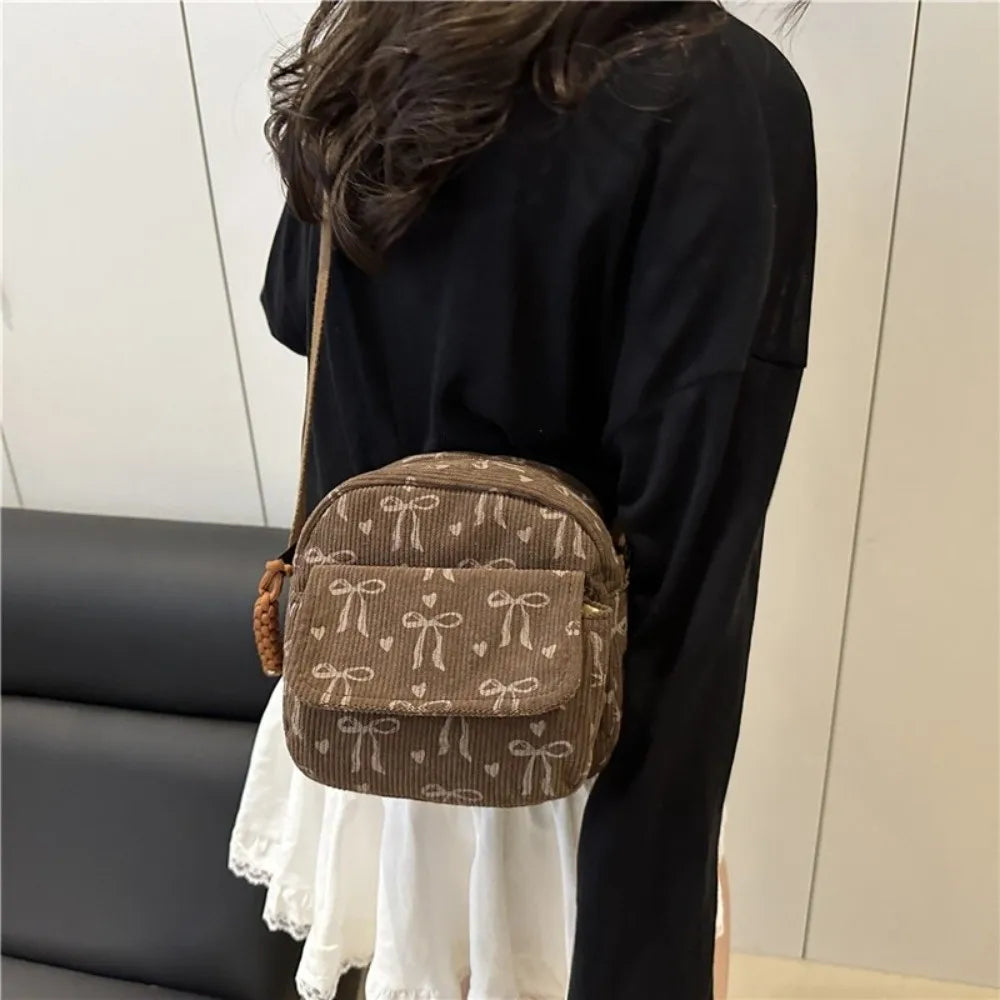 Corduroy Crossbody Shoulder Bag