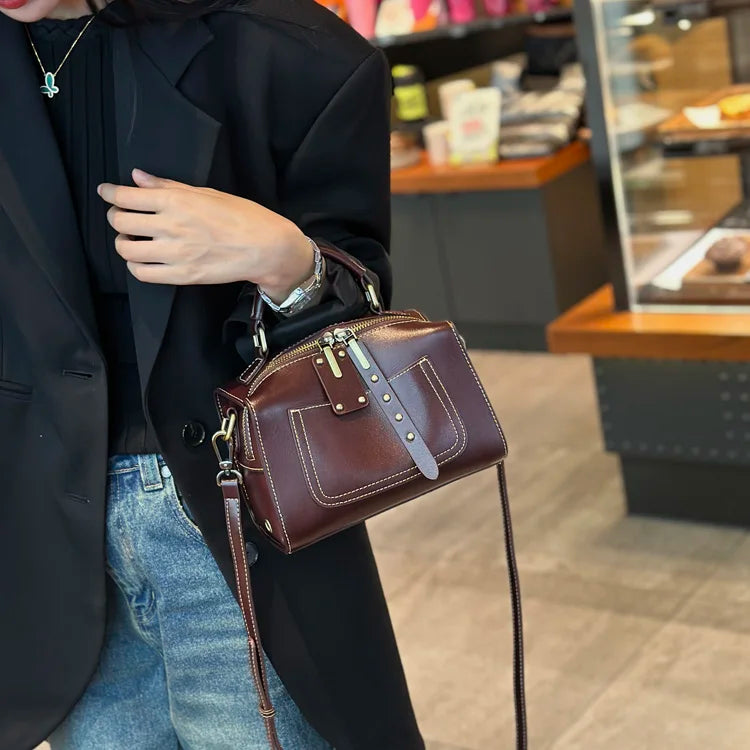 Retro Leather Crossbody Bag