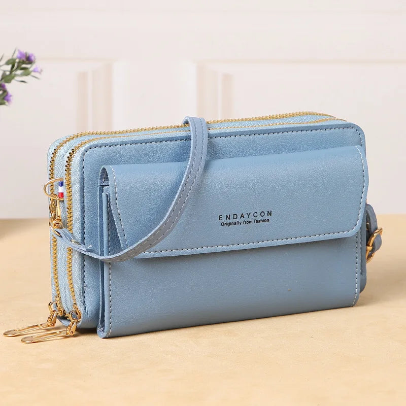Double Zipper Crossbody Phone Bag