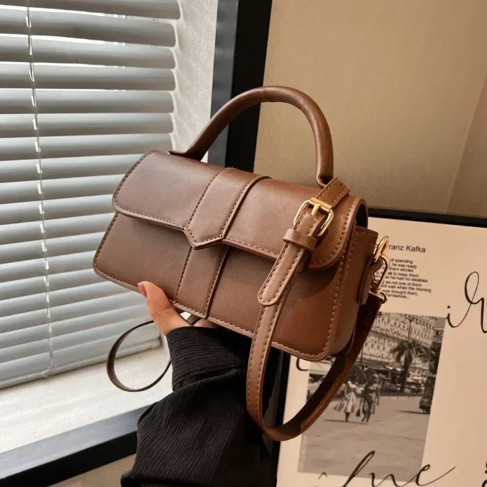 Vintage PU Leather Crossbody Bag
