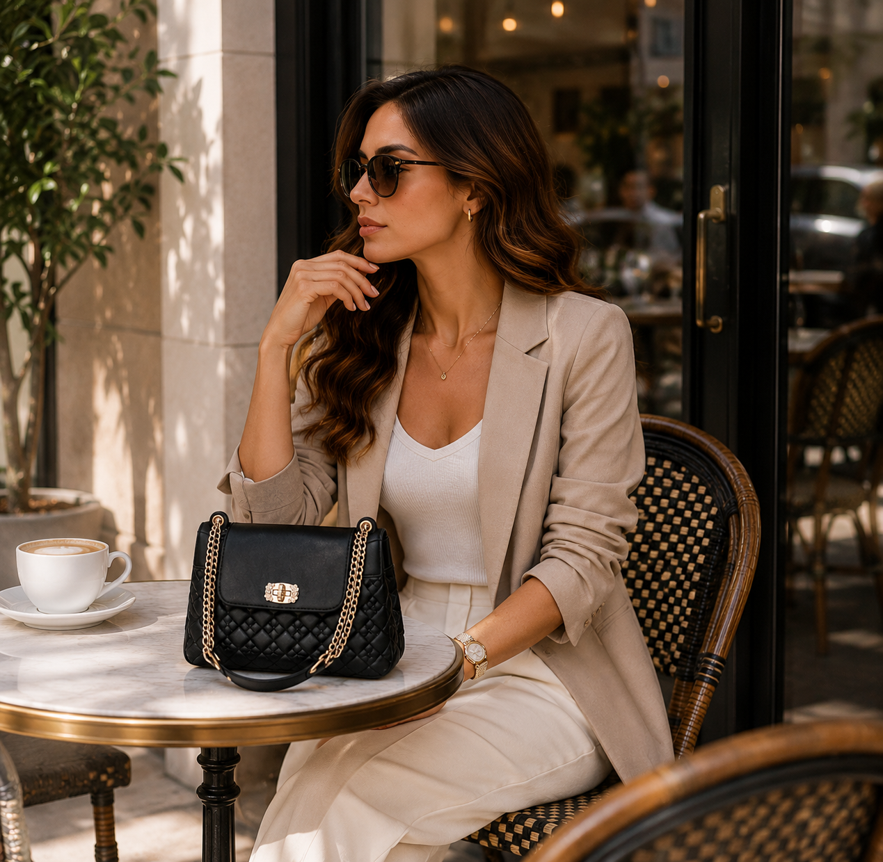 Gemma Patterned Crossbody Bucket Bag