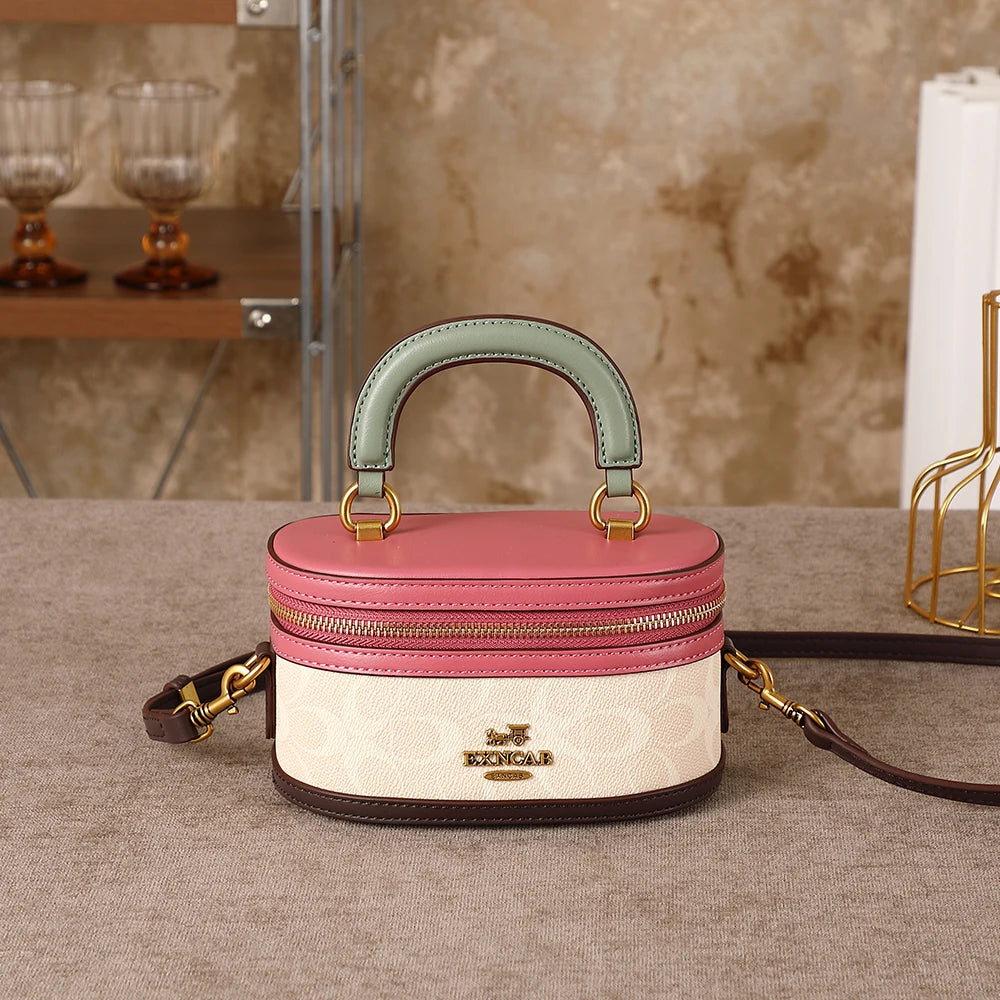 Contrasting Color Bucket Bag