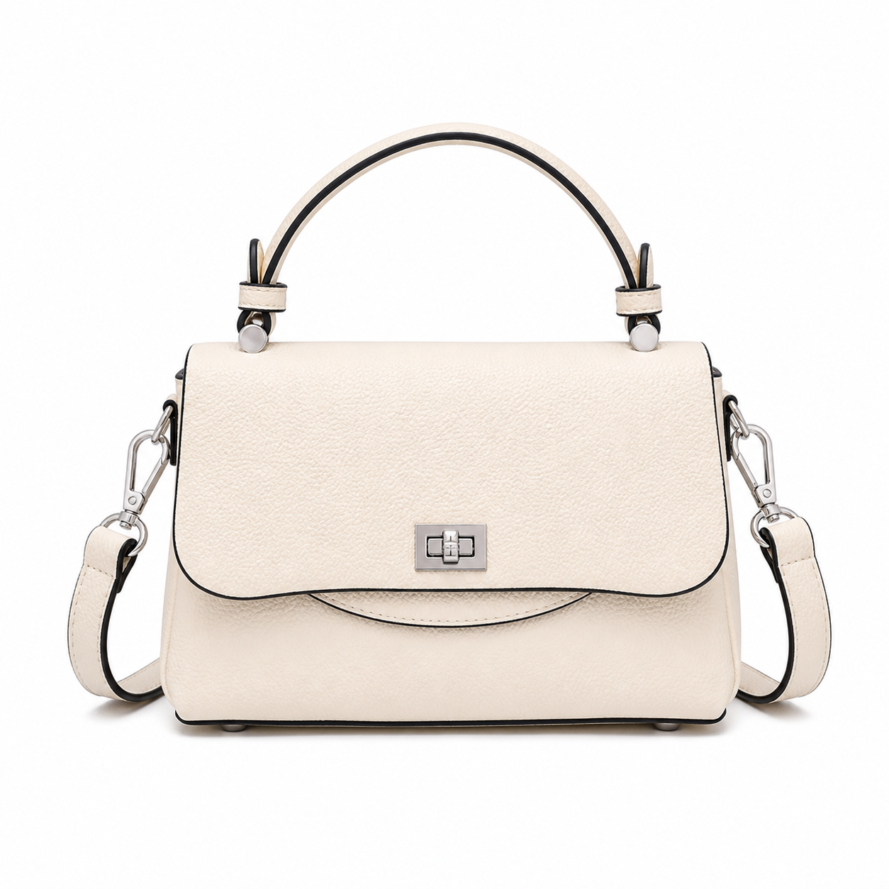 Genuine Leather Crossbody Bag White variant on white background