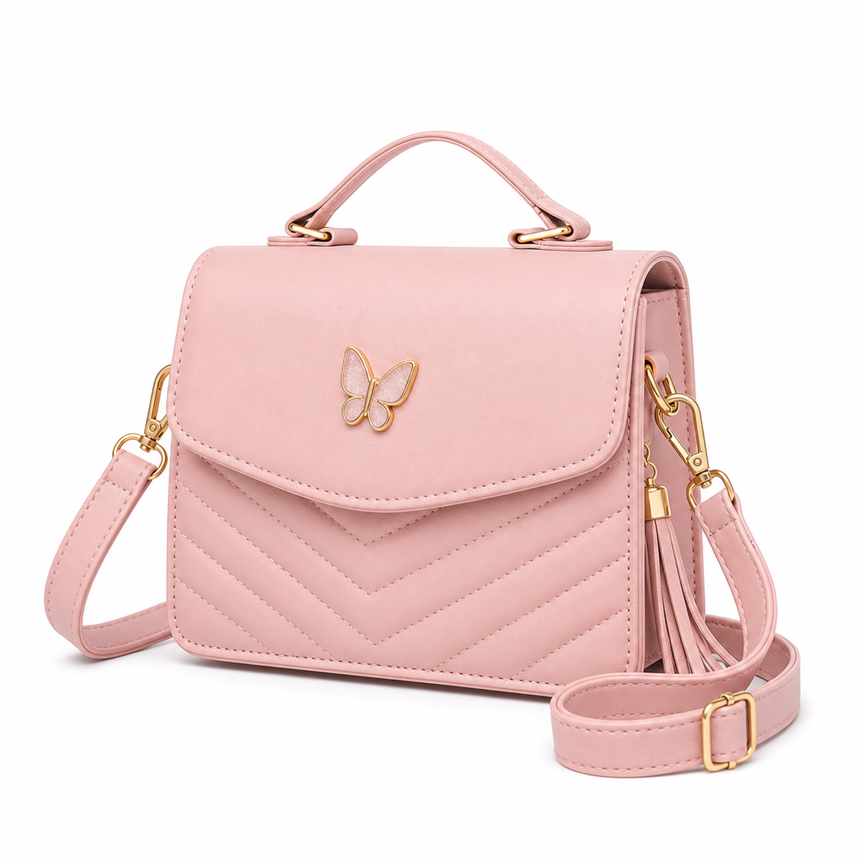Luxury Designer Square Bag Pink variant on white background