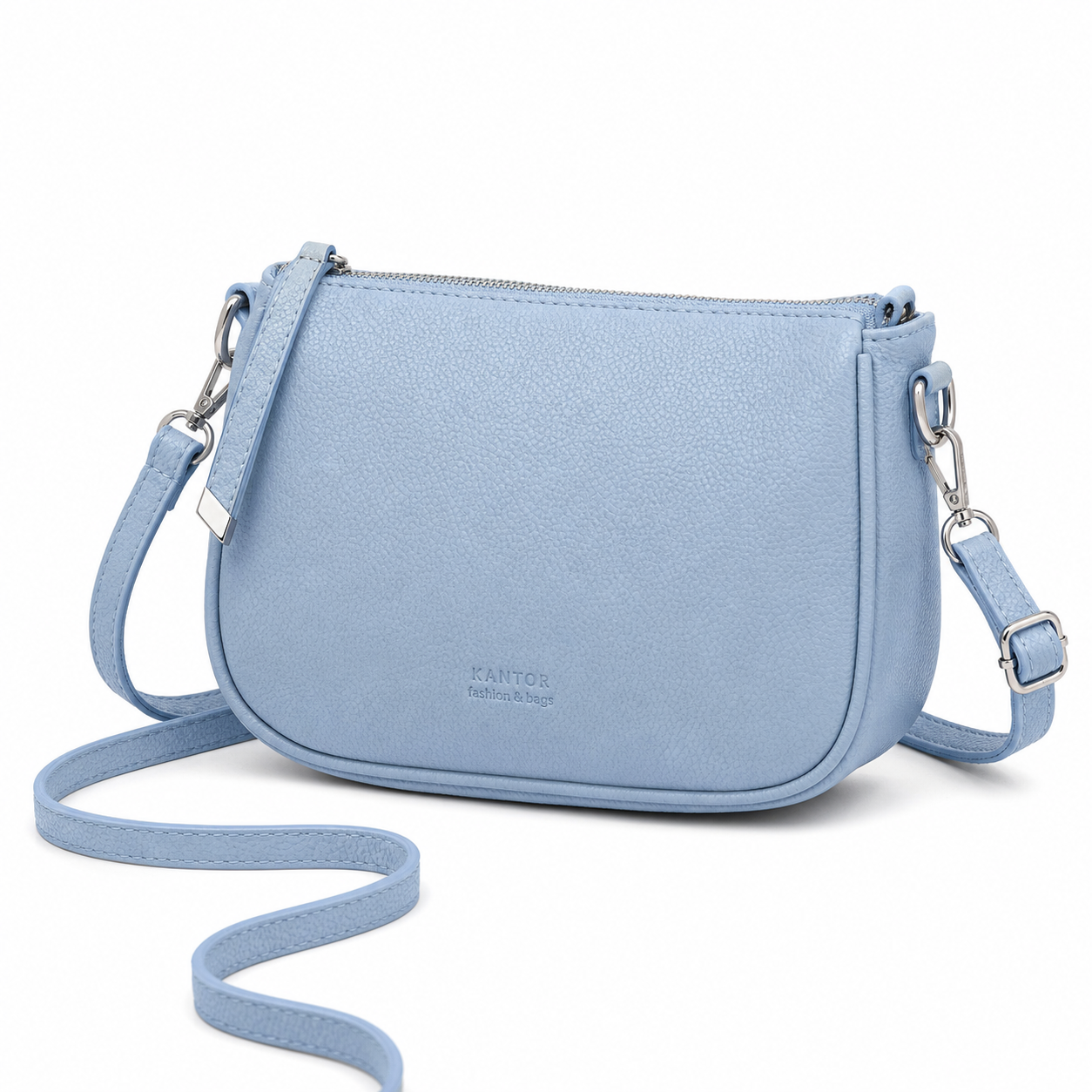 Solid Color Crossbody Bag Blue variant on white background