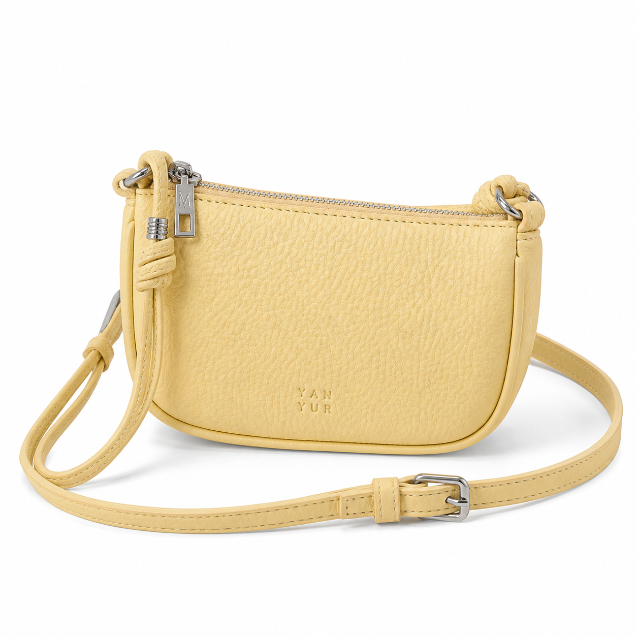 Solid Color Crossbody Bag Yellow variant on white background