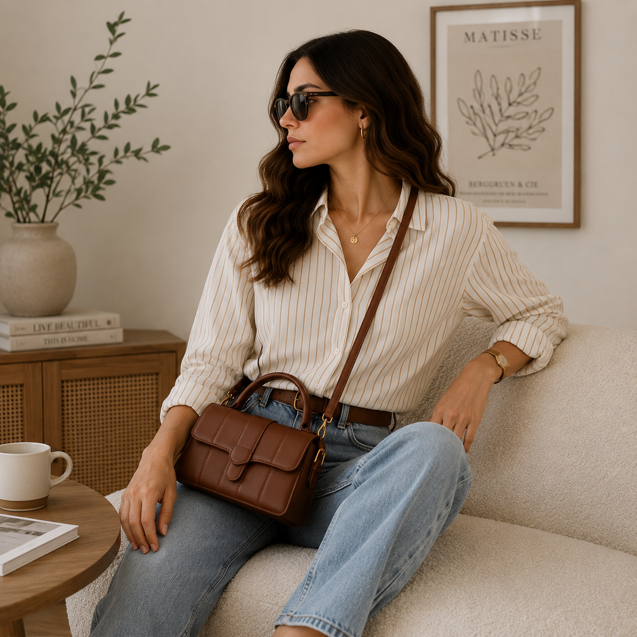 Vintage PU Leather Crossbody Bag