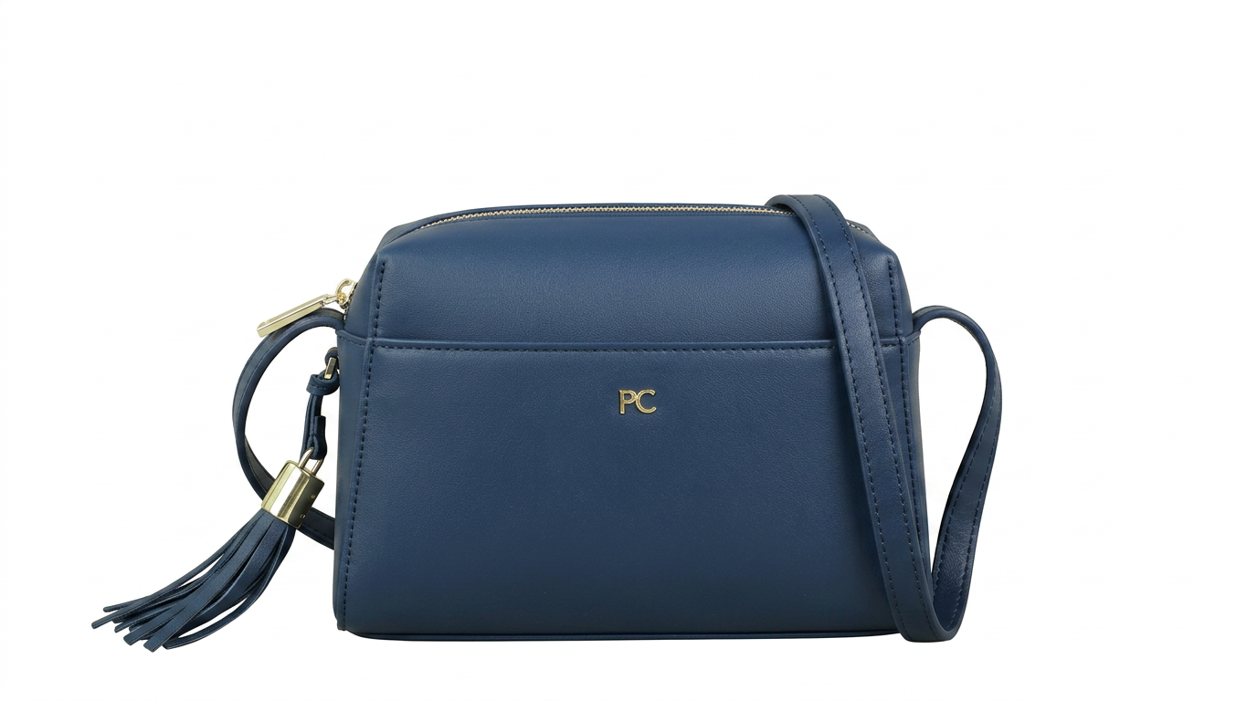 Minimalist Classic Crossbody Bag na cor BLUE em fundo branco