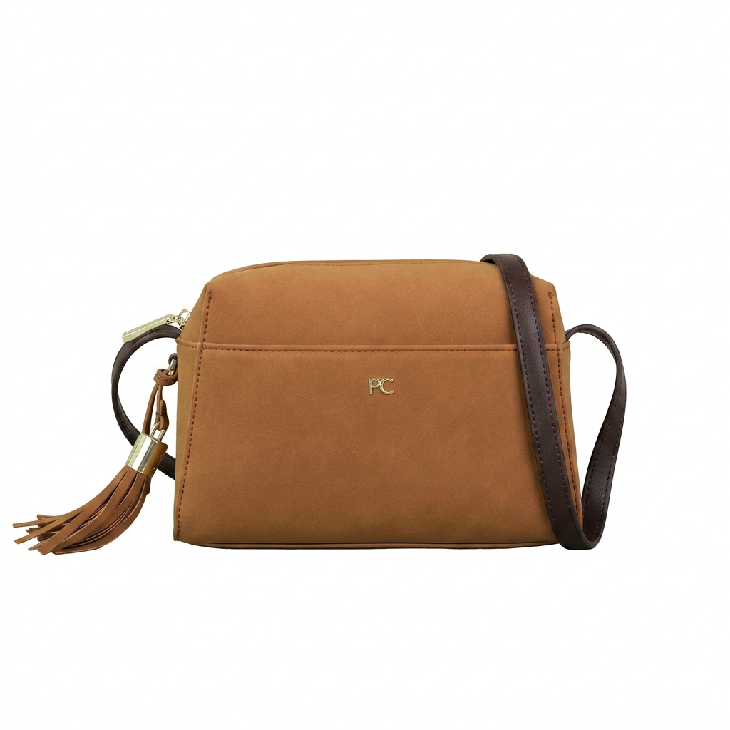 Minimalist Classic Crossbody Bag em fundo branco