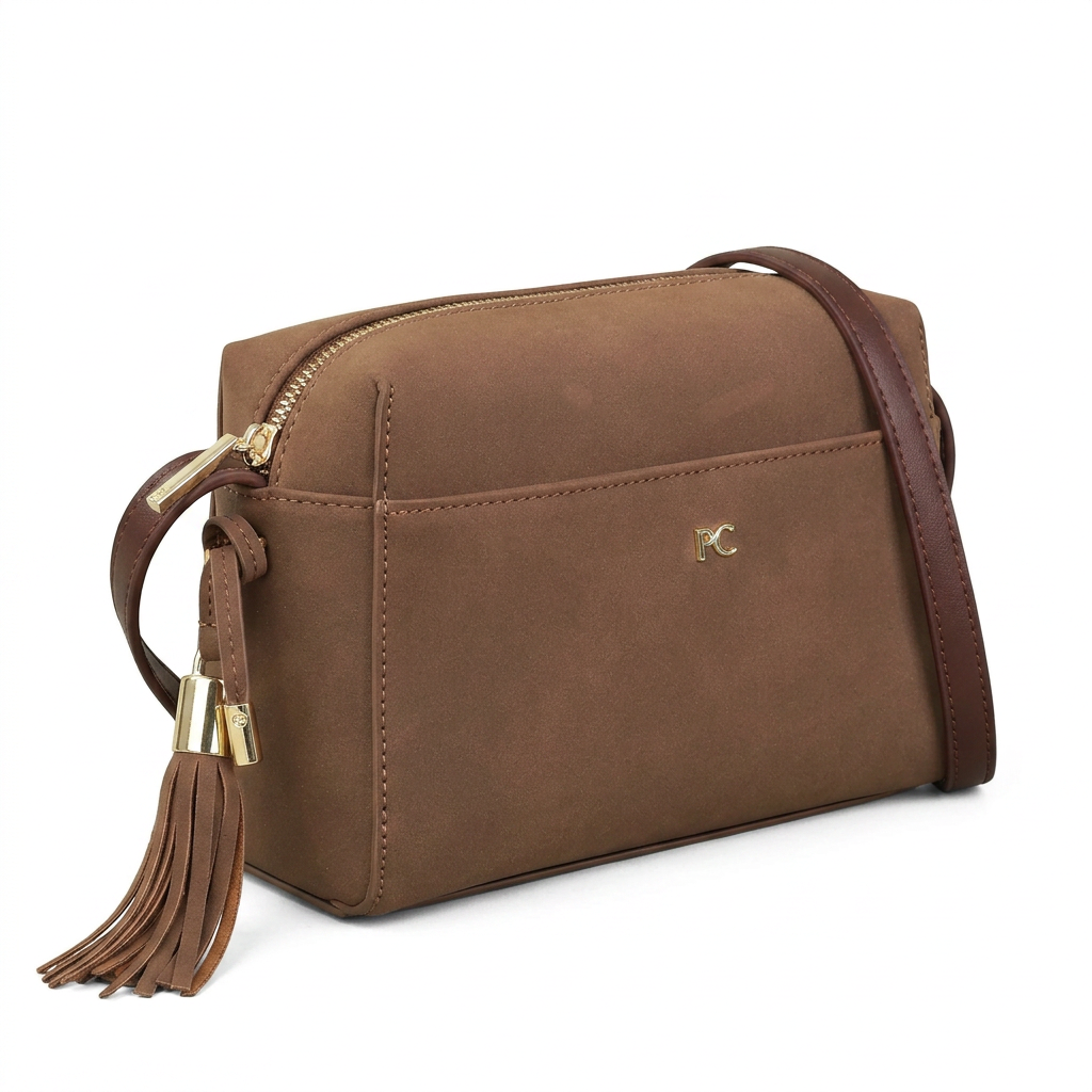 Minimalist Classic Crossbody Bag na cor BROWN em fundo branco